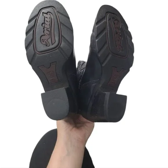 Ariat Women's Western Silver Studded Black Tall Boots Size 6.5B, fit more like 6 - Picture 9 of 12